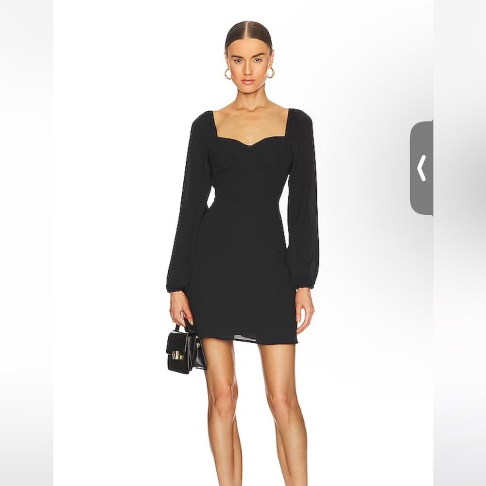 Long sleeve black mini dress